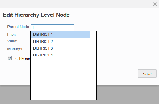 Parent Node Suggestion List