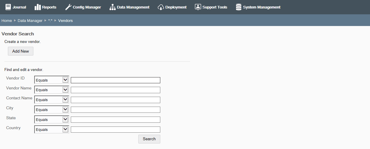Vendors page