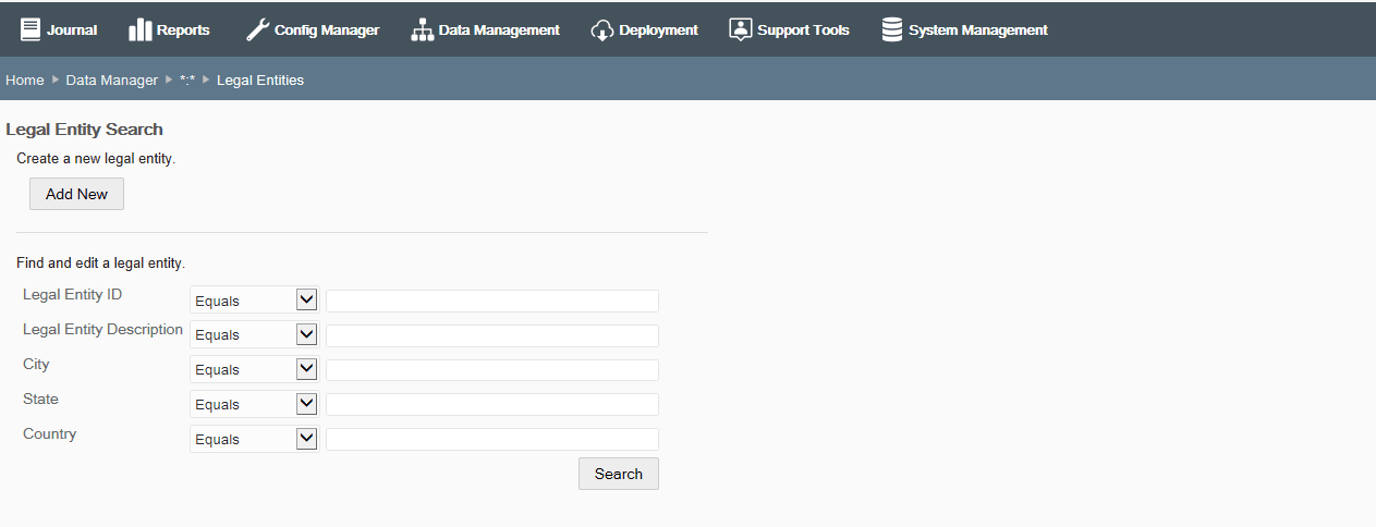 Legal Entities Maintenance Legal Entities Maintenance