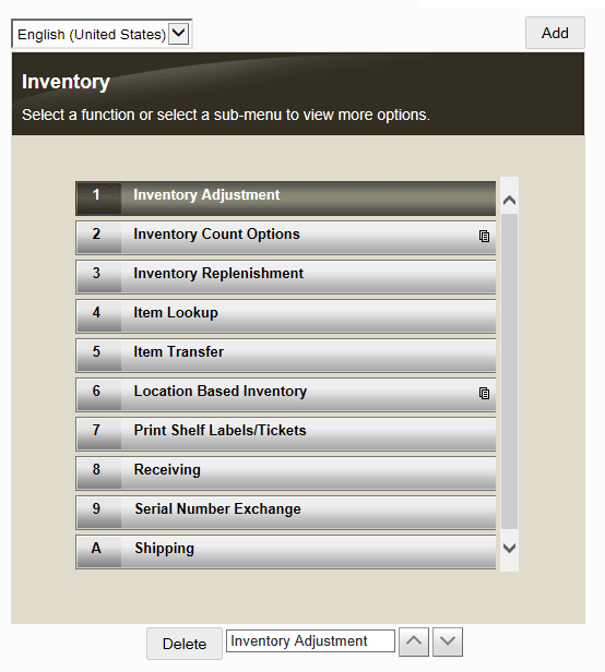 Menu List - Delete Menu List - Delete