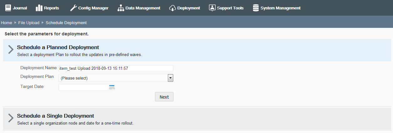 Planned Deployment option