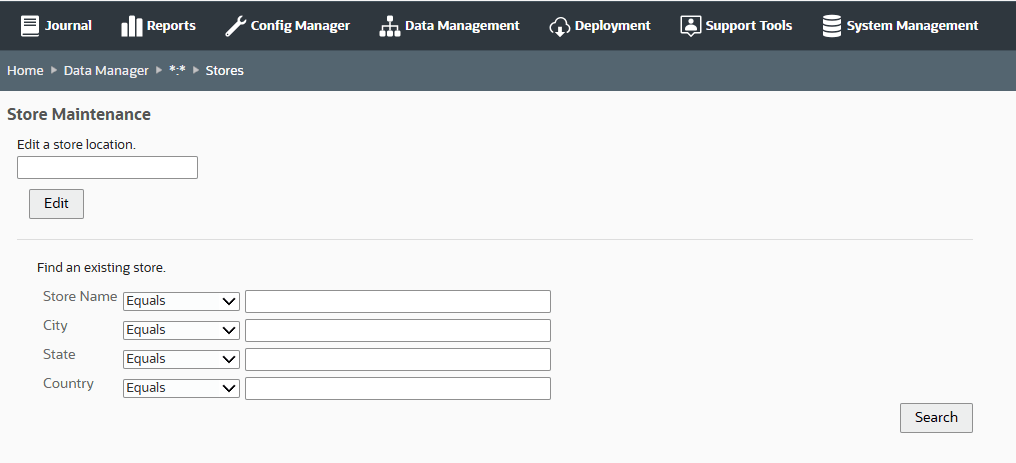 Stores page Stores page