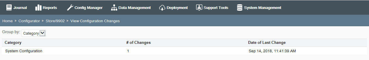 View Configuration Changes page View Configuration Changes page