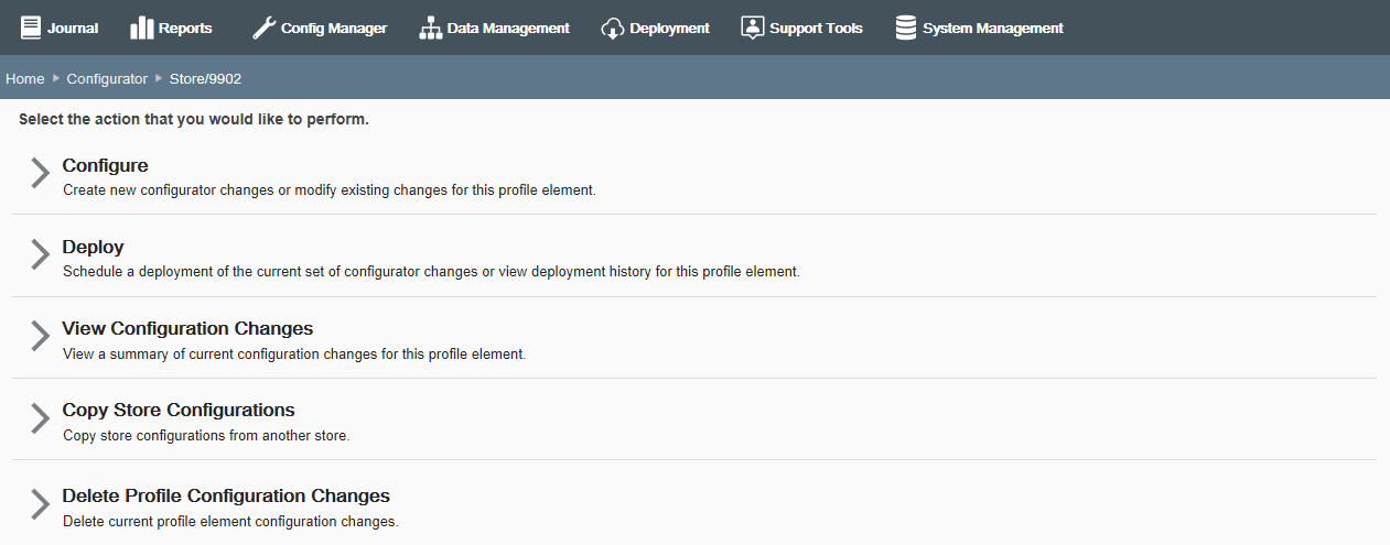 Configure - Store Specific Override Example