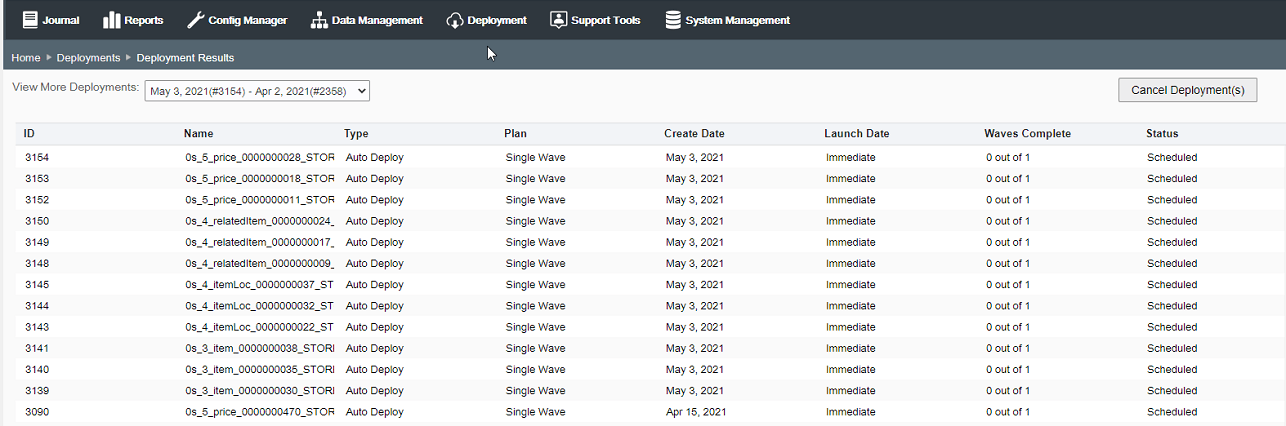 Deployment Plans Search Results