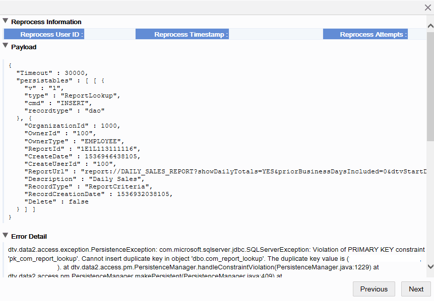 Replication Status Detail window