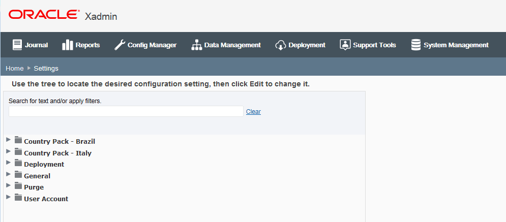 Xadmin Settings Page