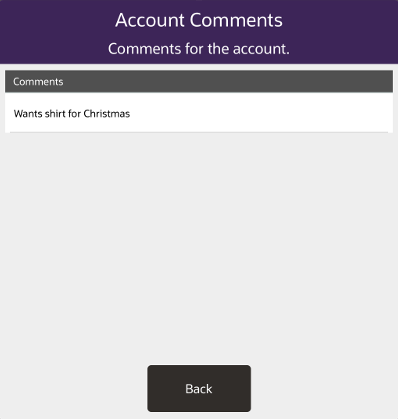 Account Comments