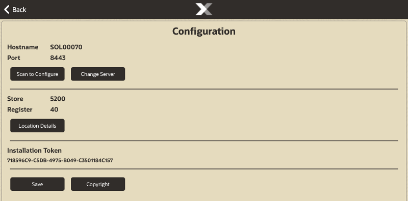 Configuration Screen