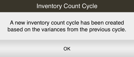 New Inventory Count Cycle Prompt