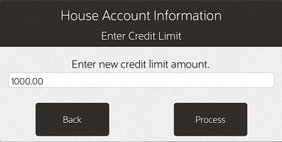Customer Maintenance - House Account Credit Limit
