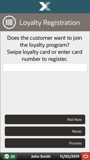 Handheld - Loyalty Registration