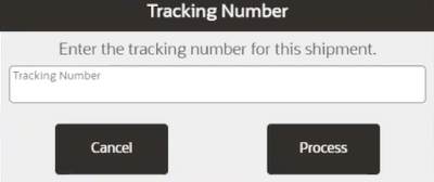 Enter Tracking Number Prompt
