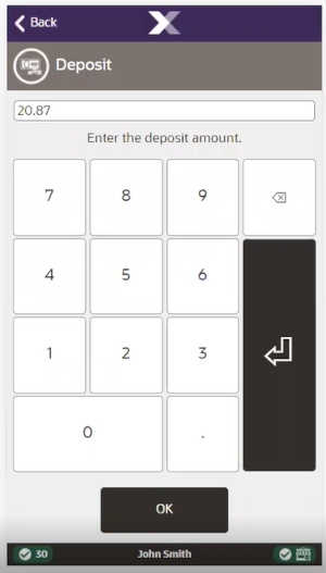 Handheld Deposit Amount Prompt