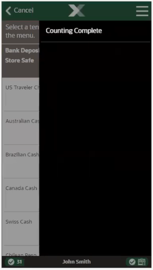 Handheld Store Safe Bank Deposit Context Menu