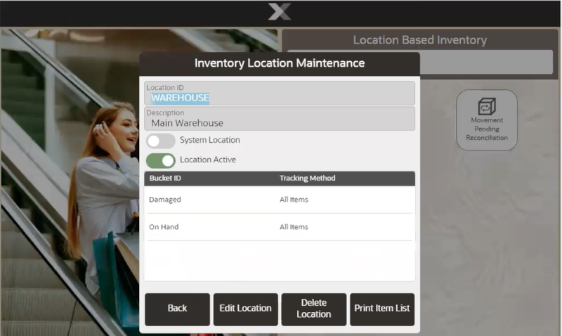Inventory Location Maintenance Form
