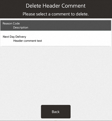 Delete Header Comment Selection