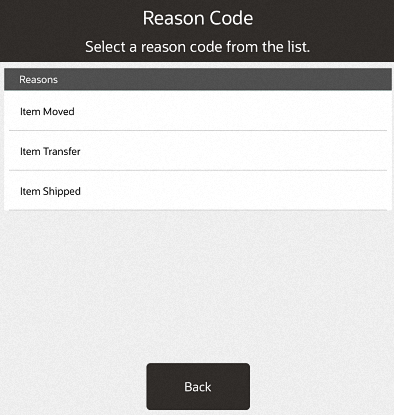 List of Reason Codes