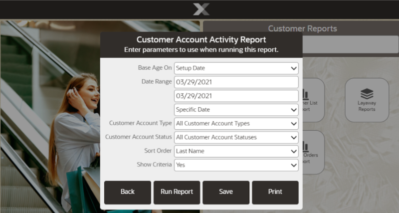 Customer Account Activity Report