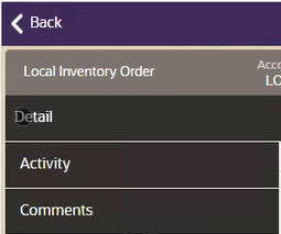 Local Inventory Order Tabs