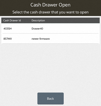 Cash Drawer Open