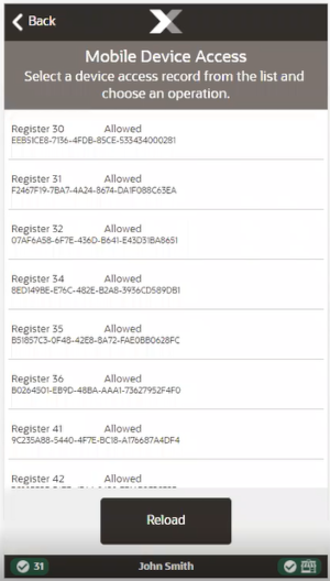 Mobile Handheld Mobile Device Access Screen