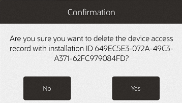 Delete Device Confirmation Prompt Delete Device Confirmation Prompt