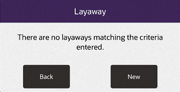 No Matching Layaways