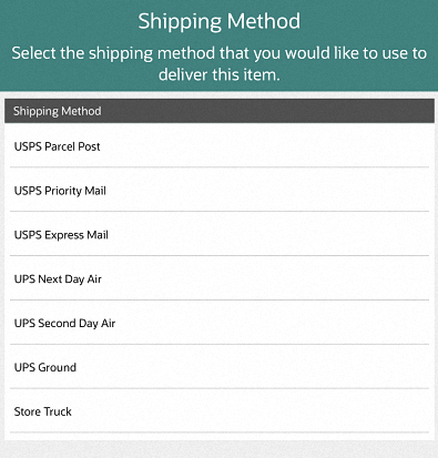 Order Shipping Method