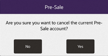 Cancel Pre-Sale Account Confirmation Prompt