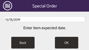 Special Order Expected Date