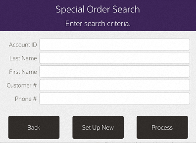 Special Order Search Form