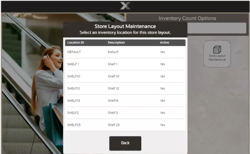 Store Layout Maintenance - Inventory Location List