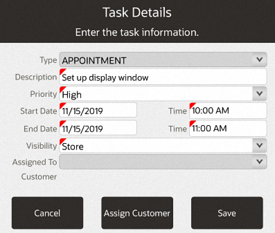 Task Details Screen
