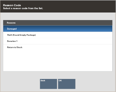 Inventory Adjustment Reason List