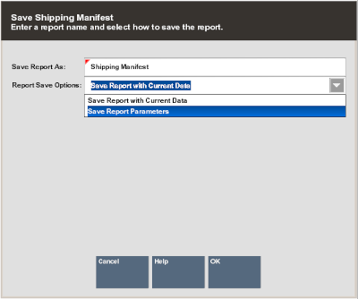 Save Shipping Manifest