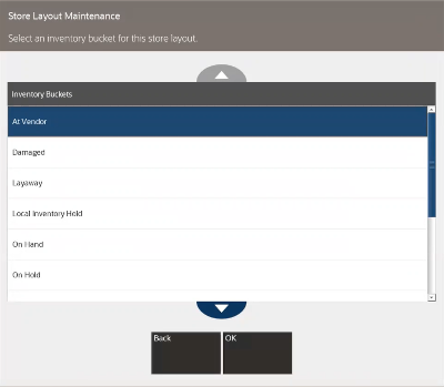 Store Layout Maintenance - Inventory Buckets