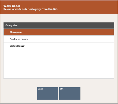 Work Order Categories