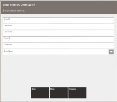 Local Inventory Order Search Form