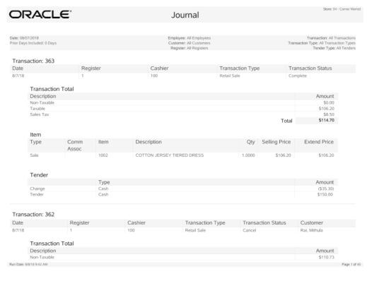 Journal Report