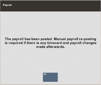 Payroll Posted - Edit Message