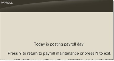 Payroll Posting Day Prompt