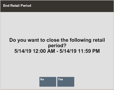 Close Retail Period