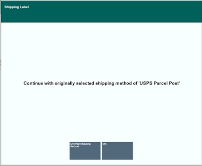 Shipping Label -Original Shipping Method Prompt