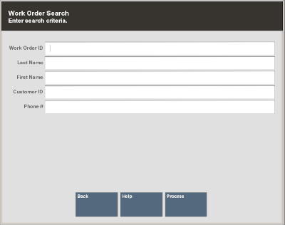 Work Order Search Form