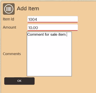 Add Item Offline Sale Screen
