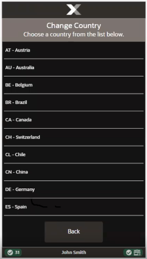 Change Country List