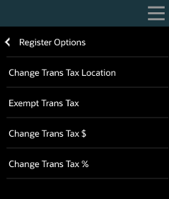 Change Trans Tax Menu