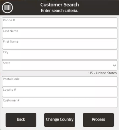 Mobile Tablet - Customer Search Criteria