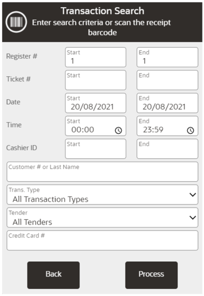 Electronic Journal Transaction Search